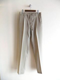 SPIAGGIA   スピアッジャ  (ベージュ)  テックウール  ワンタック パンツ