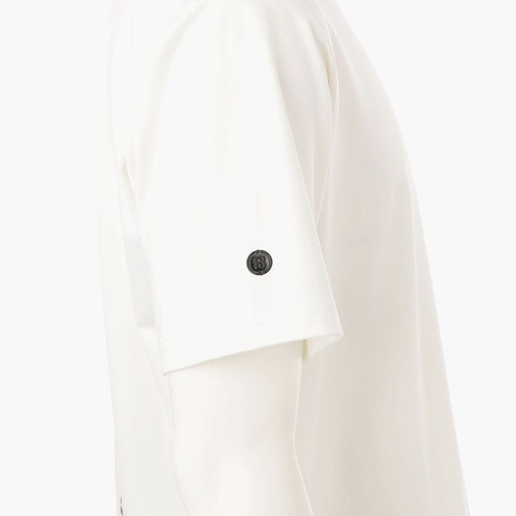 MENS BACK LOGO LINE HIGH NECK RELAXED FIT （ホワイト）  ロゴ モックネック