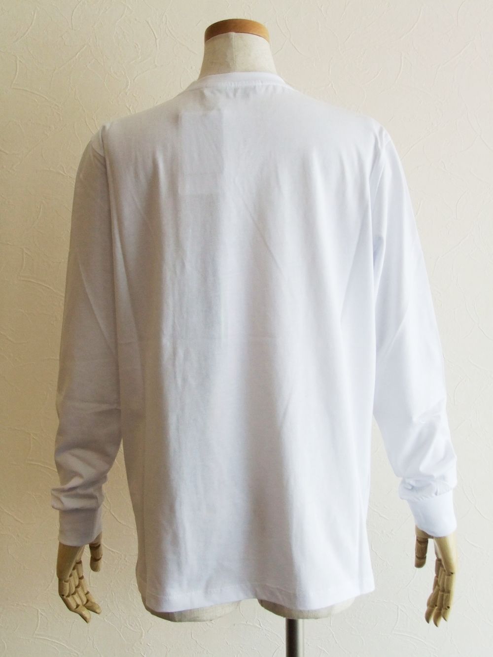 《LADIES》 ミニロゴ コットン 長袖 Tシャツ (ホワイト)  2941MDM82