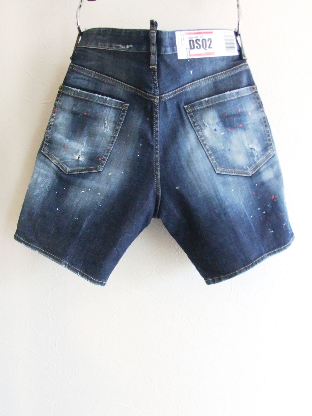 Dsquared2 - Made With Love Marine Denim Shorts ダメージ