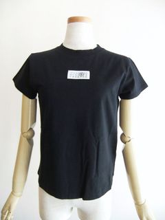 【レディース】MM⑥ MAISON MARGIELA  (ブラック)  ロゴ Tシャツ