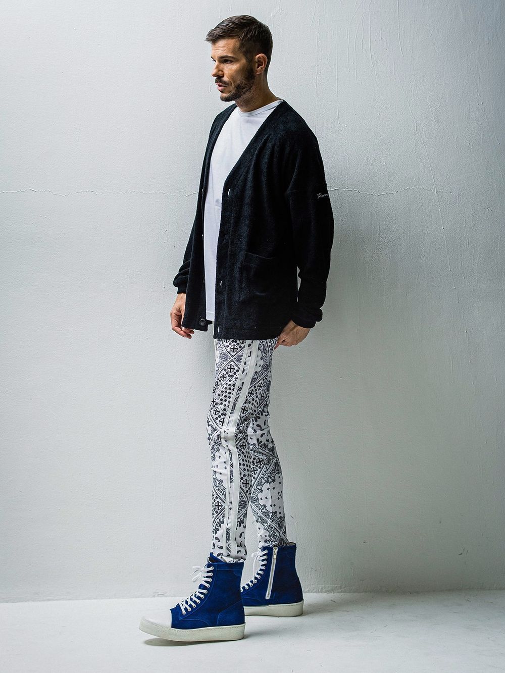 WEST pile cardigan (ブラック)  パイルカーディガン