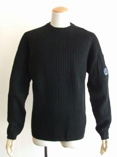 MERINO WOOL LENS SWEATER  リブ編みクルーネック セーター