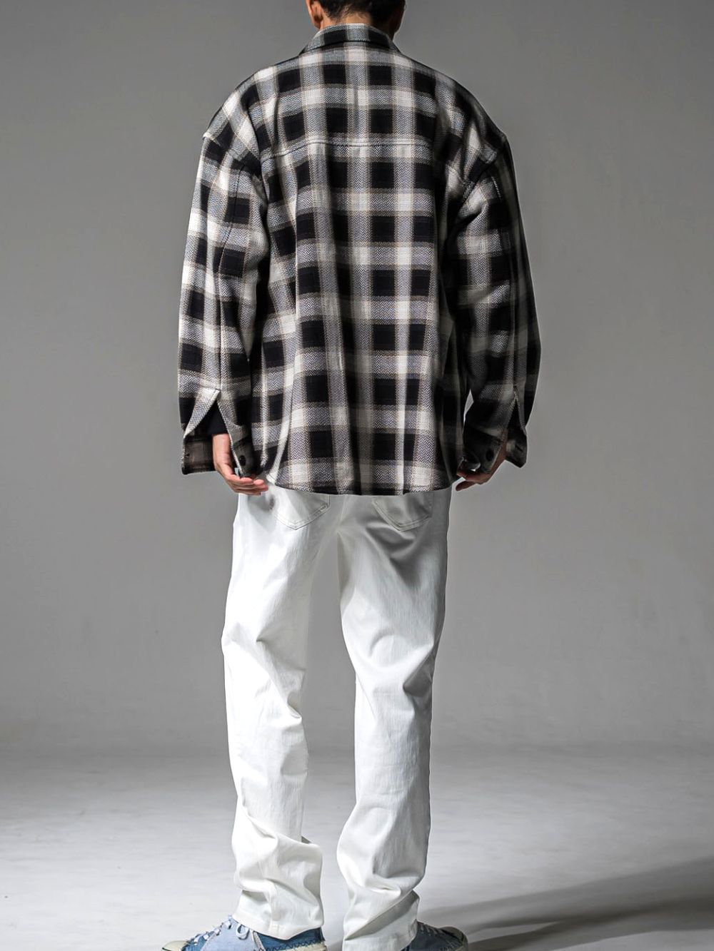 CHECK CPO SHIRTS JK  コットン チェック シャツ ジャケット （ブラック）