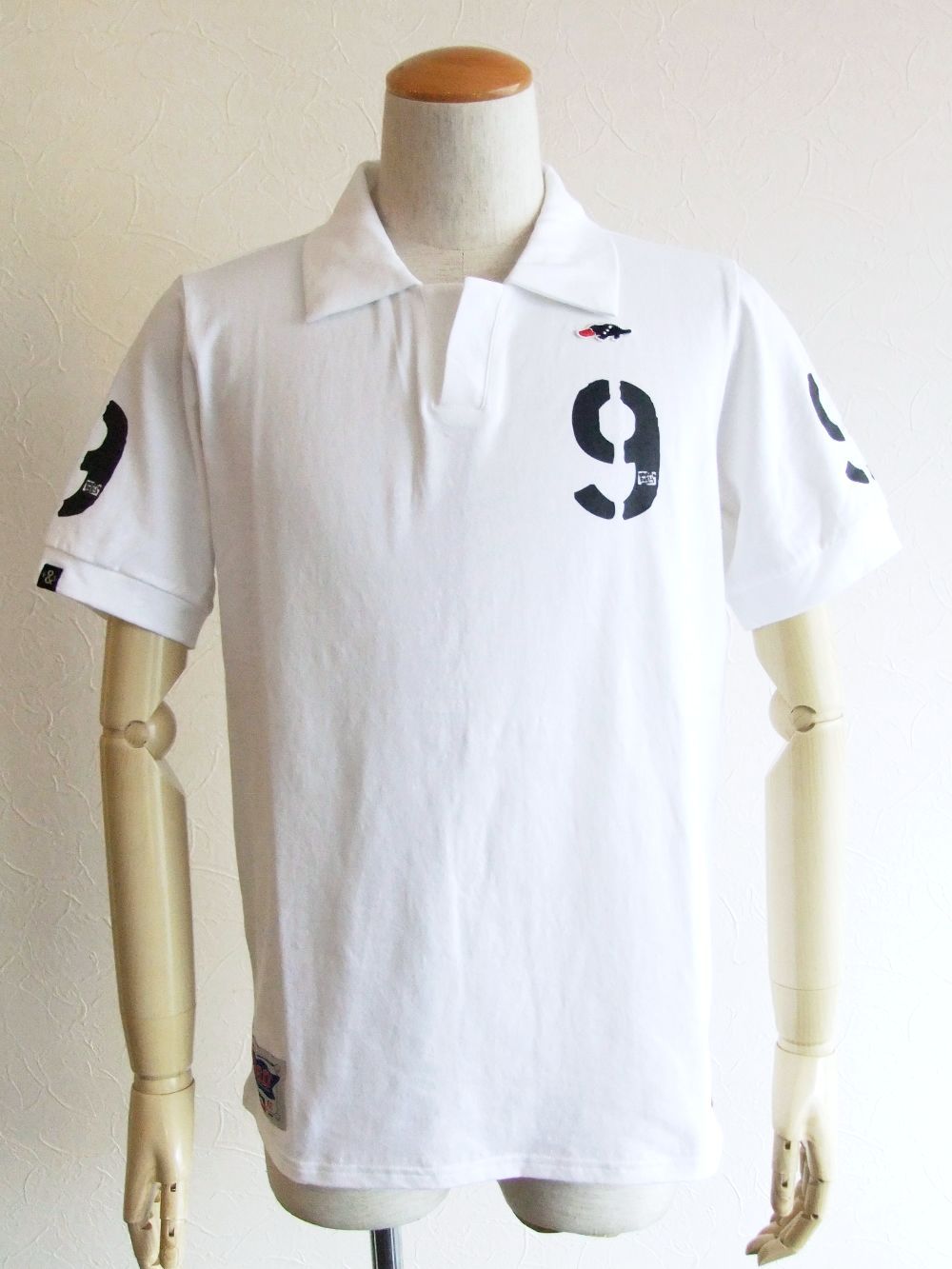 NO.9 V- SKIPPER (ホワイト) 半袖スキッパーポロ  RSM-22033