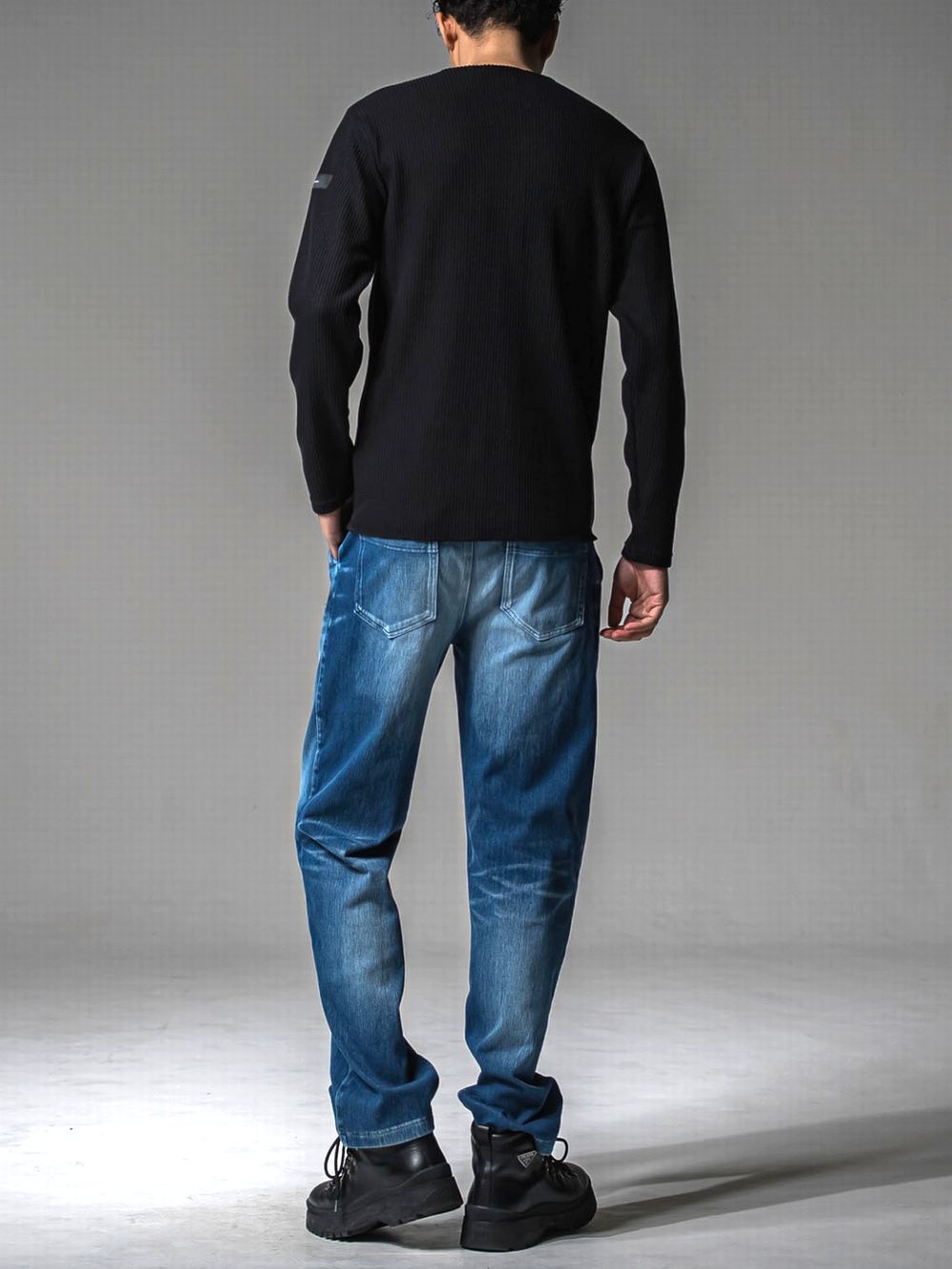 CUTOFF RAIL LONGSLEAVE  (ブラック)   カットオフロングスリーブ