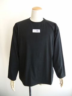 《MM➅》 Maison Margiela  (ブラック) ロゴ  ロングスリーブ T シャツ