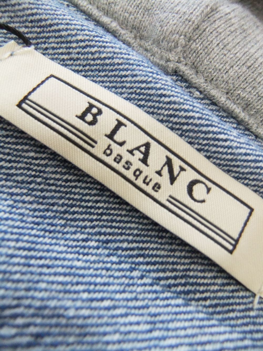 BLANC basque - 裏毛 × DENIM 異素材 切替 ZIP UPパーカー BB31-910