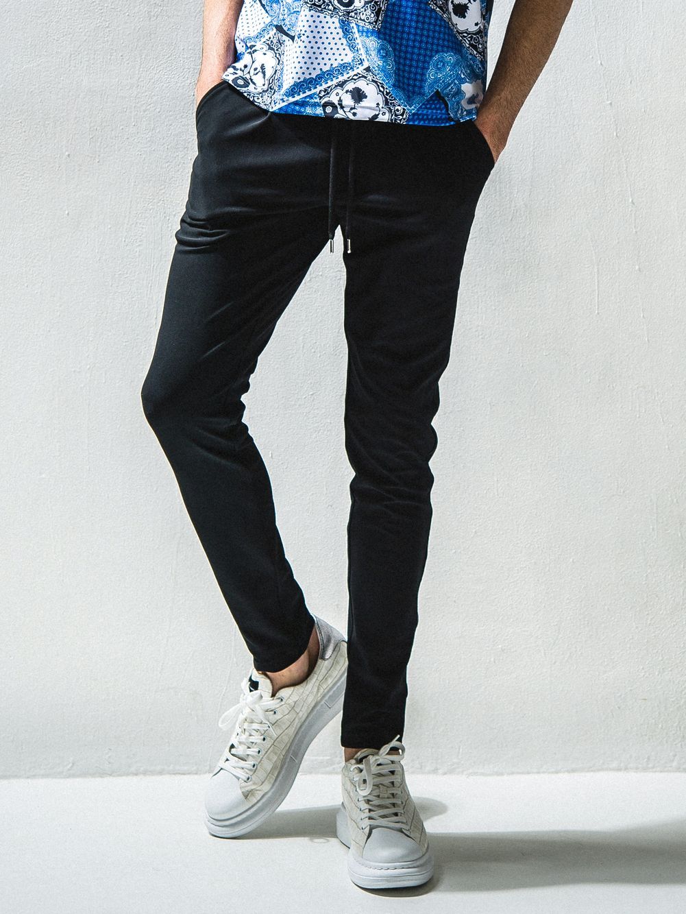 CHRIS EASY TUCK PANTS スラックス イージー タックパンツ (ブラック)