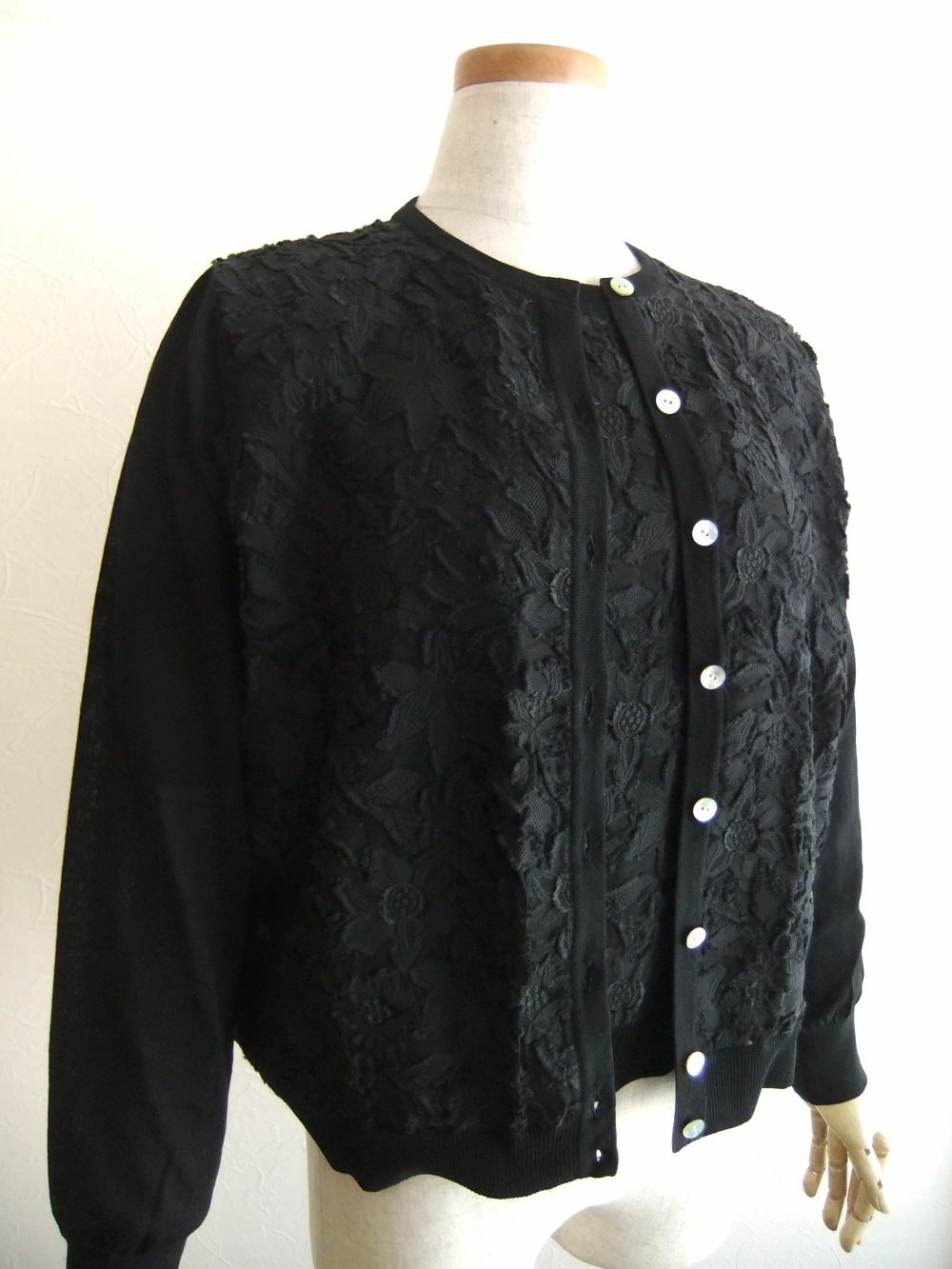【jeune】 コットン フラワー レース 半袖ニット  J126741M