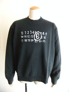 《MM➅》 Maison Margiela  (ブラック)   ロゴ スウェット シャツ