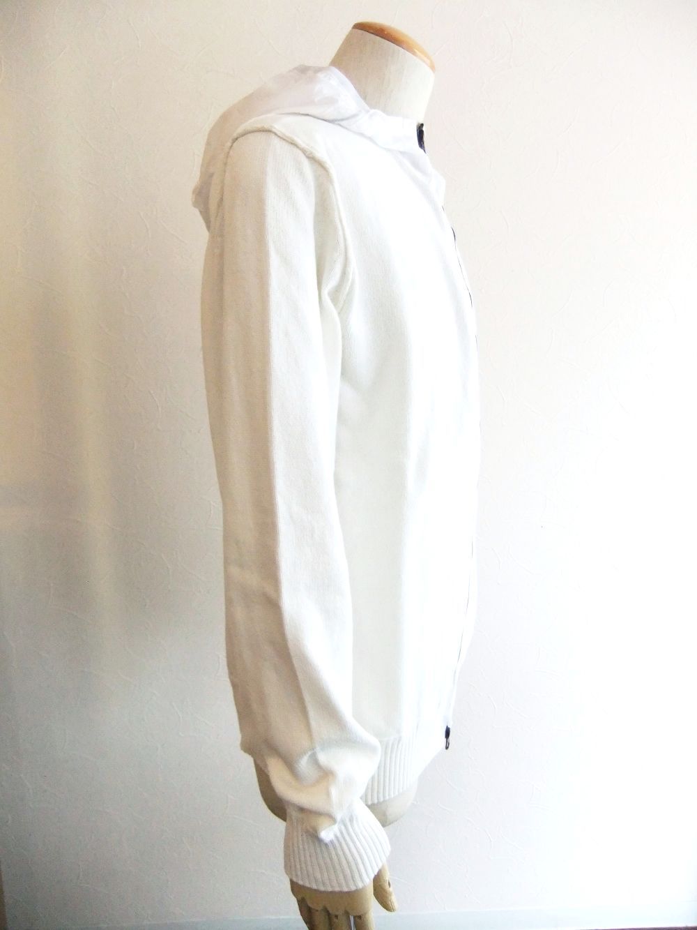COTTON MIXED HOODED CARDIGAN    ZIPフード付きブルゾン
