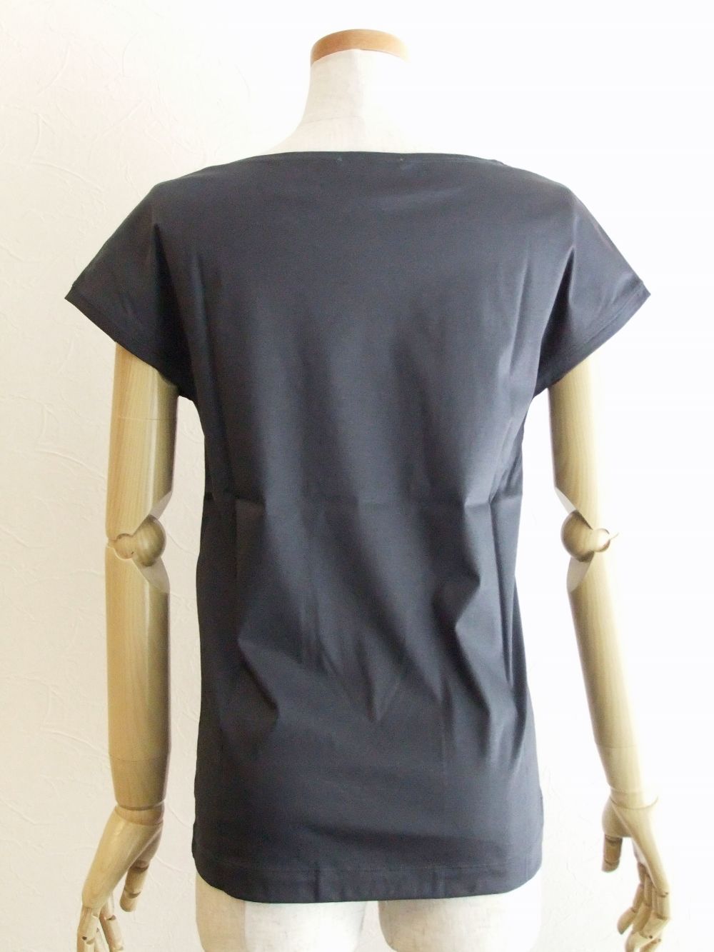 フレンチスリーブ コットン Tシャツ  (ダークグレー)