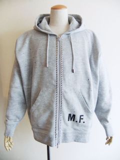 Slogan Slouch Sweat Parka  スタッズ付き ロゴ スウェット ジップ パーカー   S71HG0100