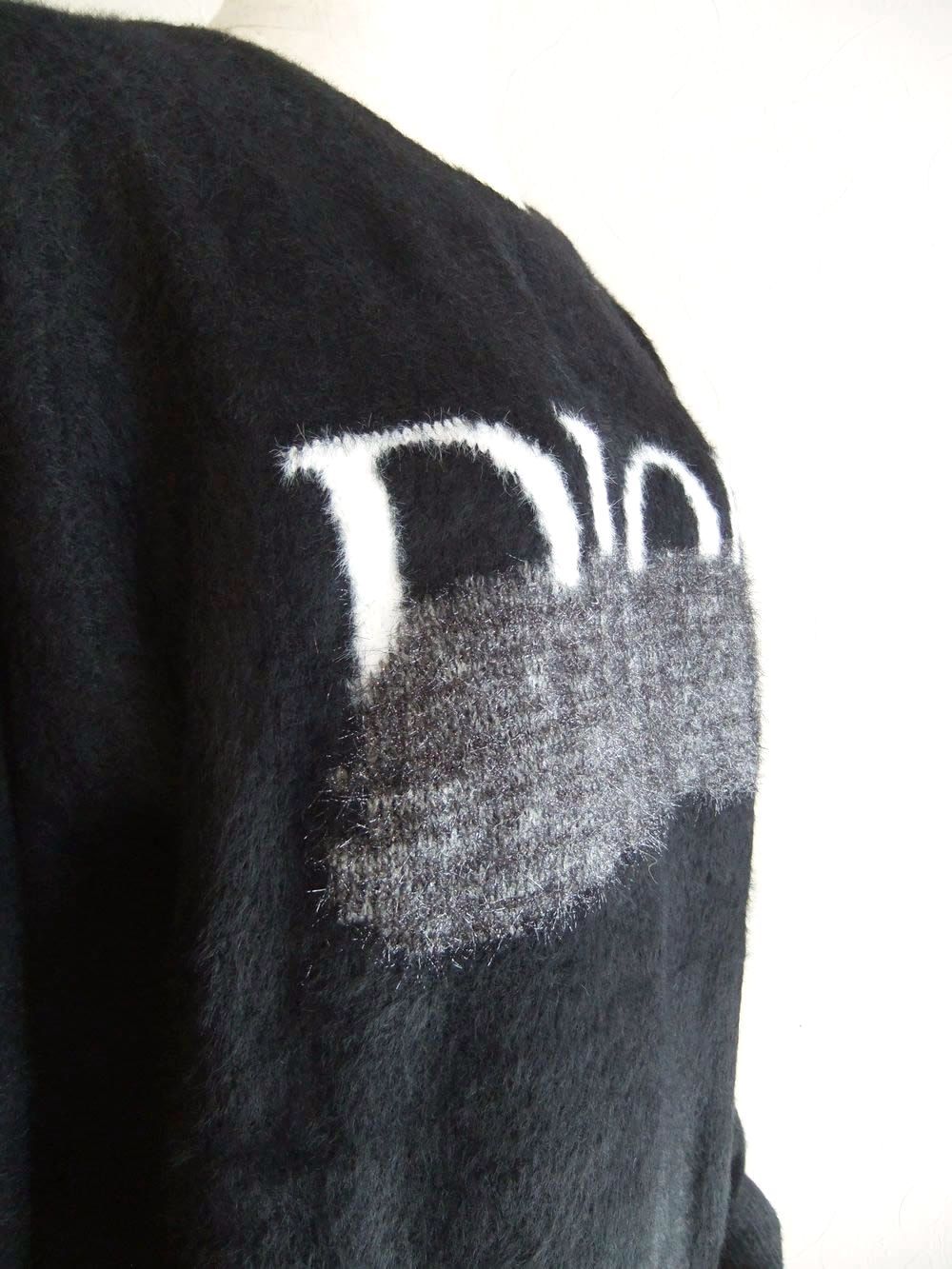 【MICALLE MICALLE Account】 HOMMAGE  DR SHAGGY KNIT (ブラック)   ロゴ ニット  MAG111NDC