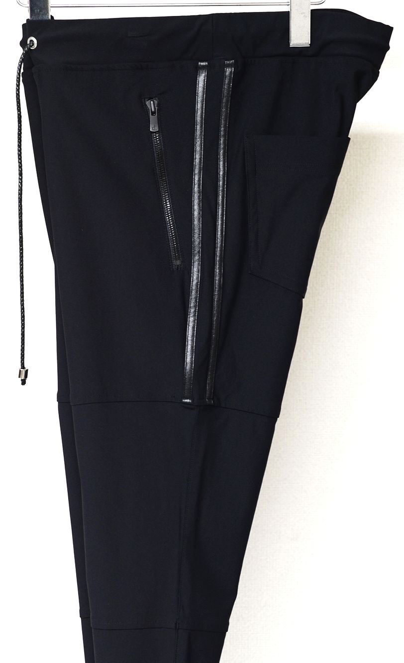 Johnson LINE NYLON PANTS ジョンソン ライン ナイロン パンツ (ブラック×ブラック)