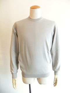 ロングスリーブ クルーネック ニット  (グレージュ)