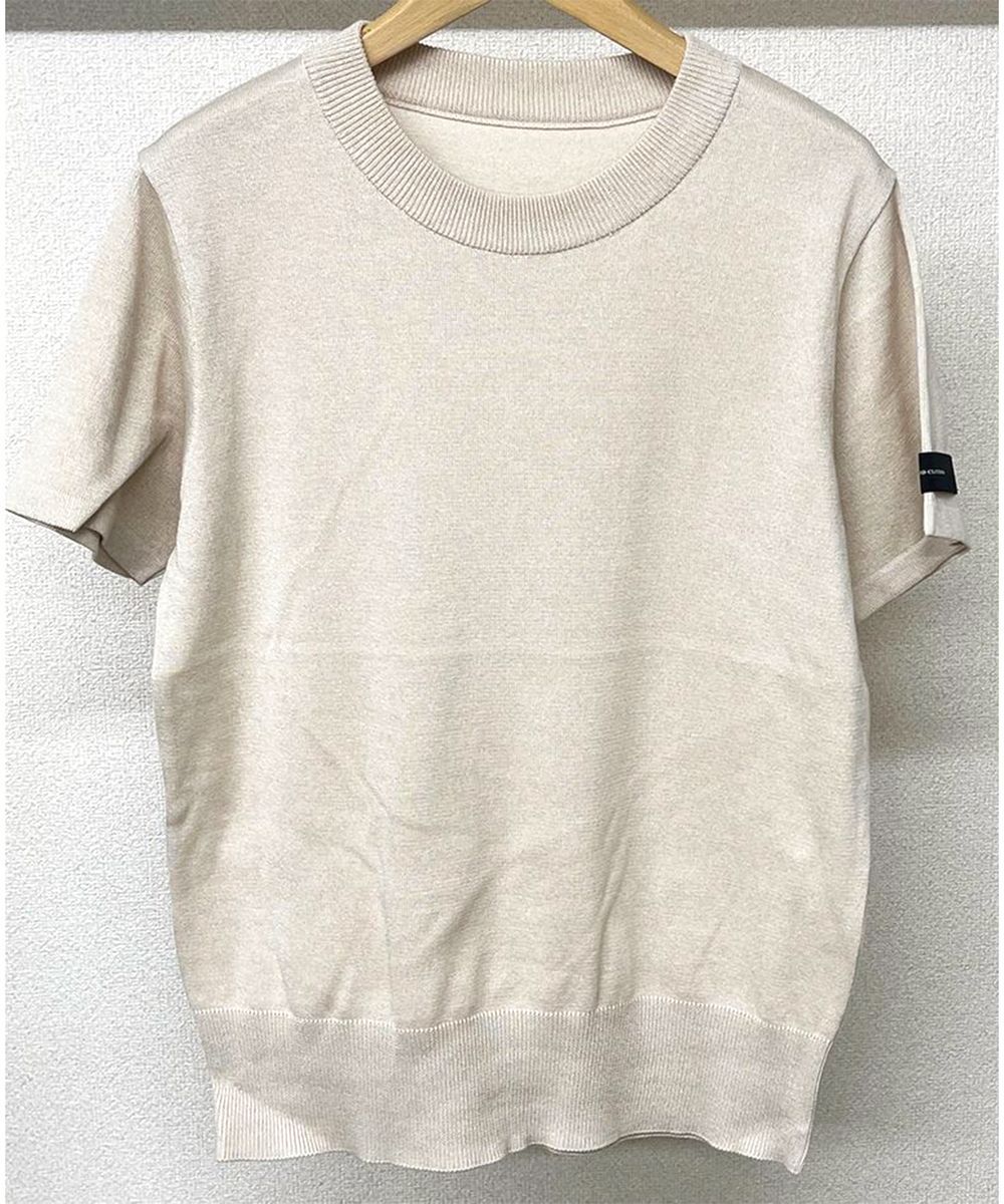 SILK HALF KNT   RC28-K-001 (ベージュ)   半袖クルーネック ニット