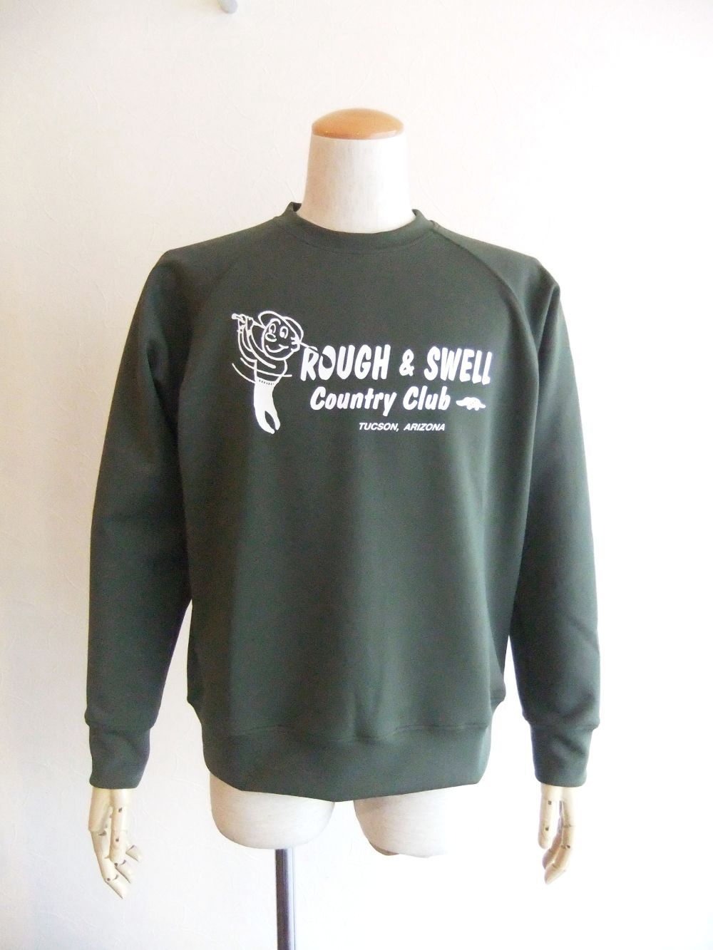 COUNTRY CLUB SWEAT   (オリーブ)  ロゴ トレーナー   RSM-25201