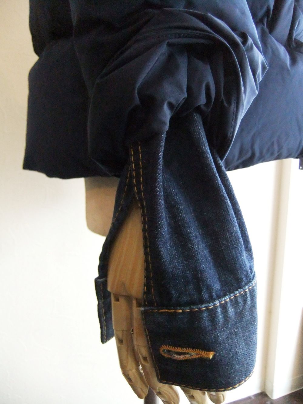 LADIES DENIM INSERTED DOWN デニムレイヤード ダウンブルゾン   S75AM0785