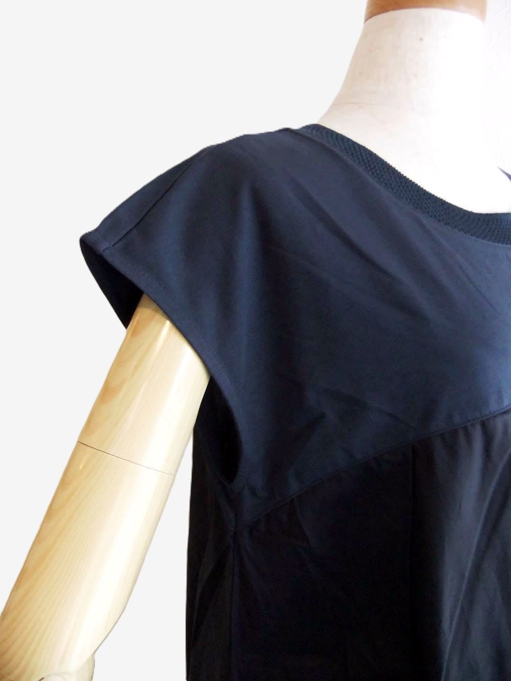 【jeune】 天竺＋布帛 コンビ タック ワンピース   J150729M