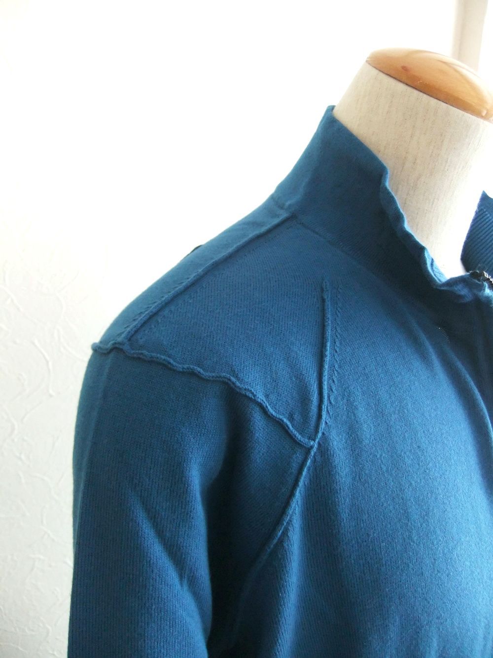SEA ISLAND ZIPPED KNIT  (ブルー)  ZIP カーディガン