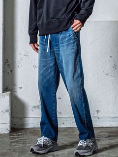 EX   DENIM JERSEY WIDE PT   セミワイド ジャージーンズ