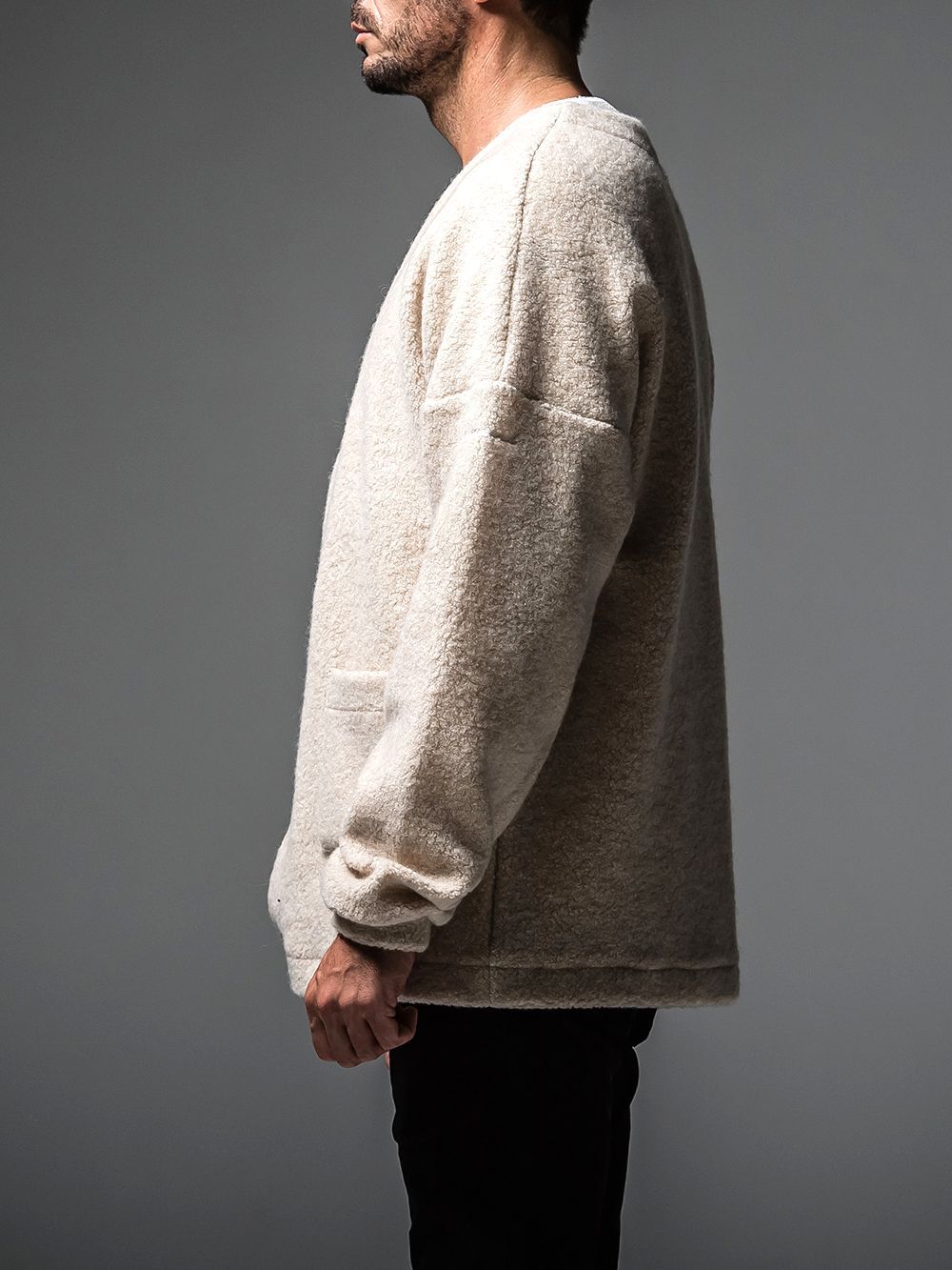 ANGOLA BOA PILE CARDIGAN  (ベージュ)  アンゴラ ボアパイル カーディガン