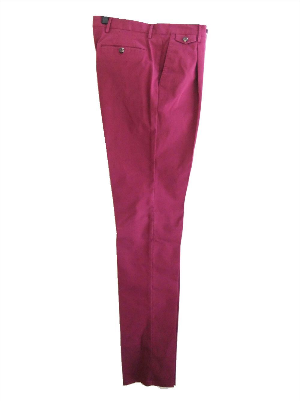 PT TORINO  コットン ストレッチ 1プリーツ パンツ  (ボルドー)  GENTLEMAN FIT