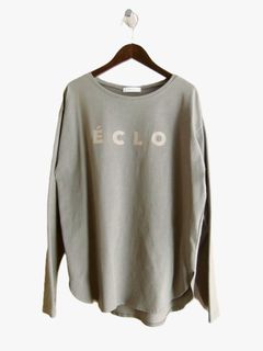ロゴプリント  長袖 Tシャツ  (カーキグレー)   646926