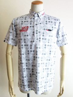 BAD BALL POLO   メガネボール柄 半袖ポロ  (グレー)  RSM-22017