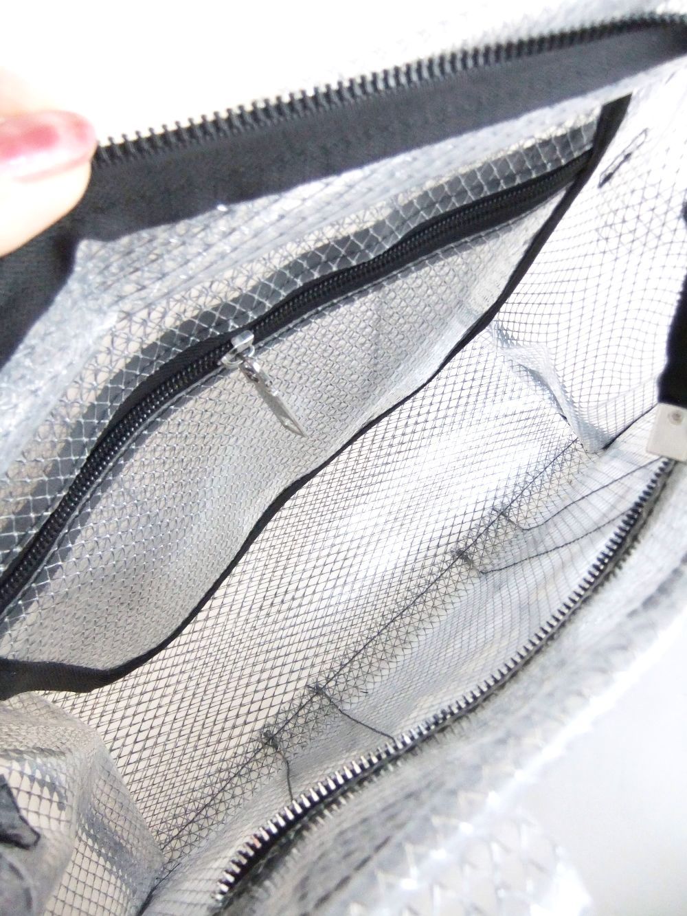 【MICALLE MICALLE Accessory】 クリア トートバッグ (ブラック) MMC152GDB