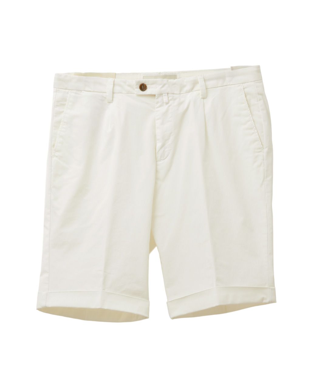 BRIGLIA 1949   ( ホワイト ) コットンストレッチ ワンプリーツスリムショーツ