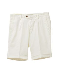 BRIGLIA 1949   ( ホワイト ) コットンストレッチ ワンプリーツスリムショーツ