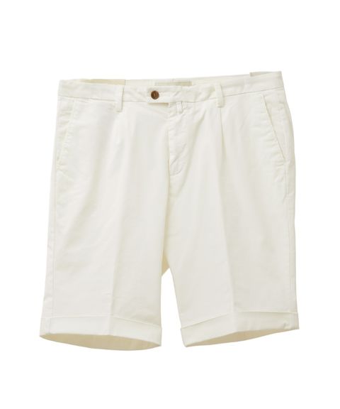 BRIGLIA 1949   ( ホワイト ) コットンストレッチ ワンプリーツスリムショーツ