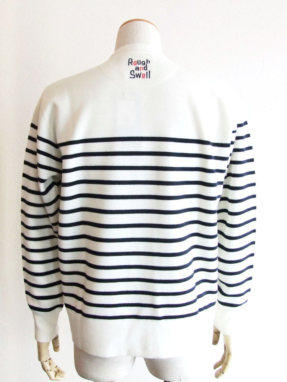 PABLO SWEATER   パネルボーダー柄ニット (ホワイト)  RSM-22281