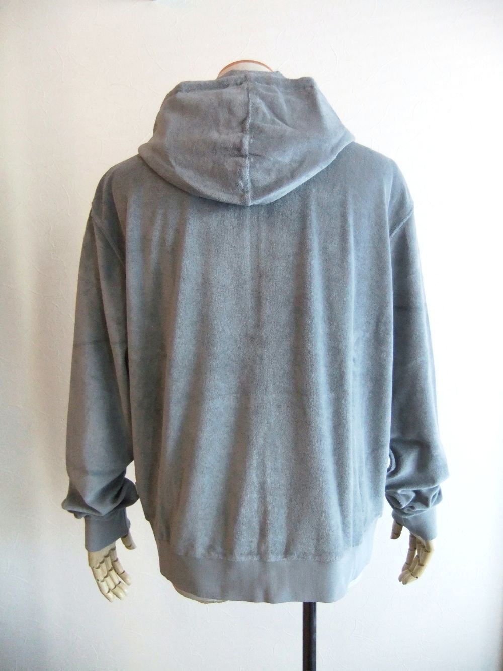 パイル ZIP UP パーカー  (ライトグレー)