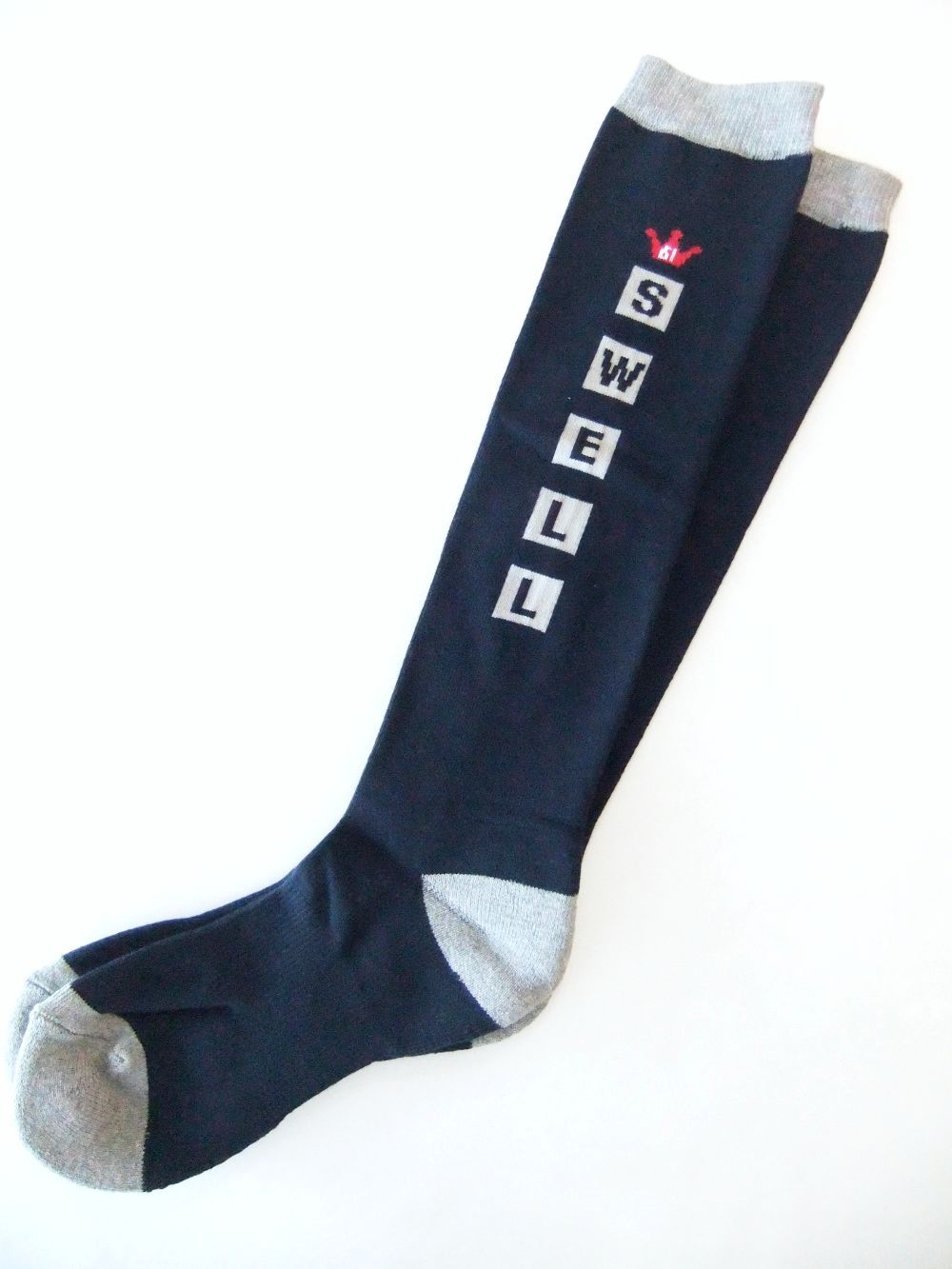 【LADIES】 CROWN HIGH SOCKS W.  ロゴ ハイソックス (ネイビー) RSA-23207