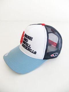 MESH TOUR CAP ( ホワイト×ブルー ) ロゴ入りキャップ RSA-22001