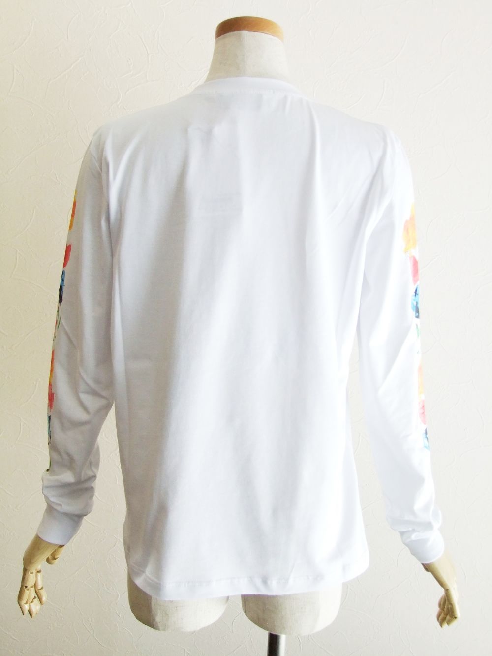 《LADIES》 ミニロゴ コットン ❤プリント 長袖 Tシャツ (ホワイト)  3241MDM171