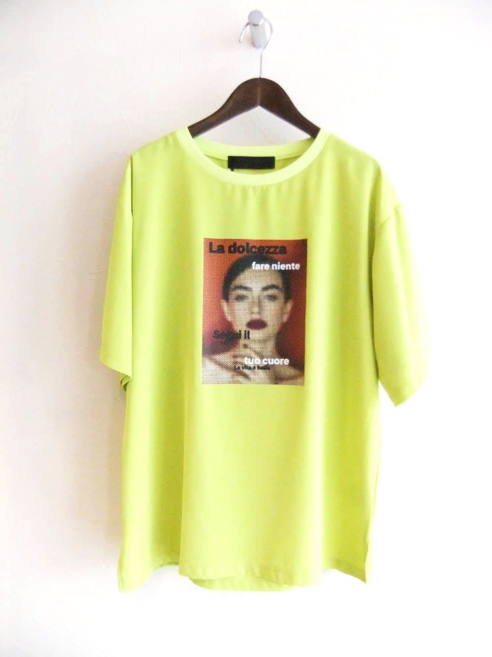 グラフィック プリント Tシャツ (イエロー)    MMA123TEA