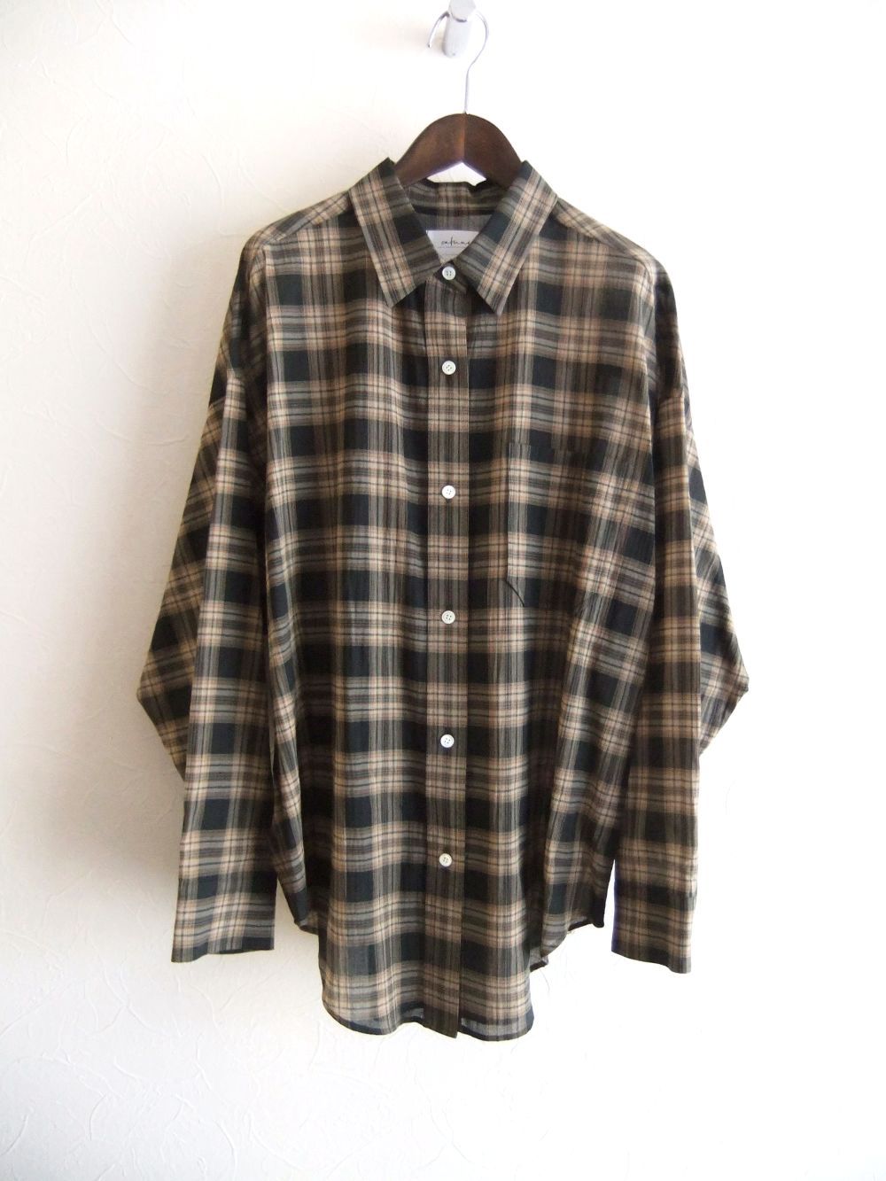 Washer Voile Check Shirt  ウォッシャブル ボイル チェック シャツ   535926
