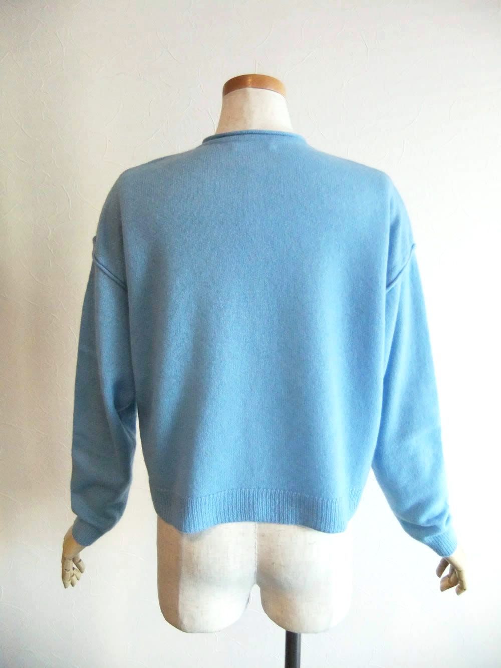 カシミヤ クルーネック カーディガン   （ブルー） 546945