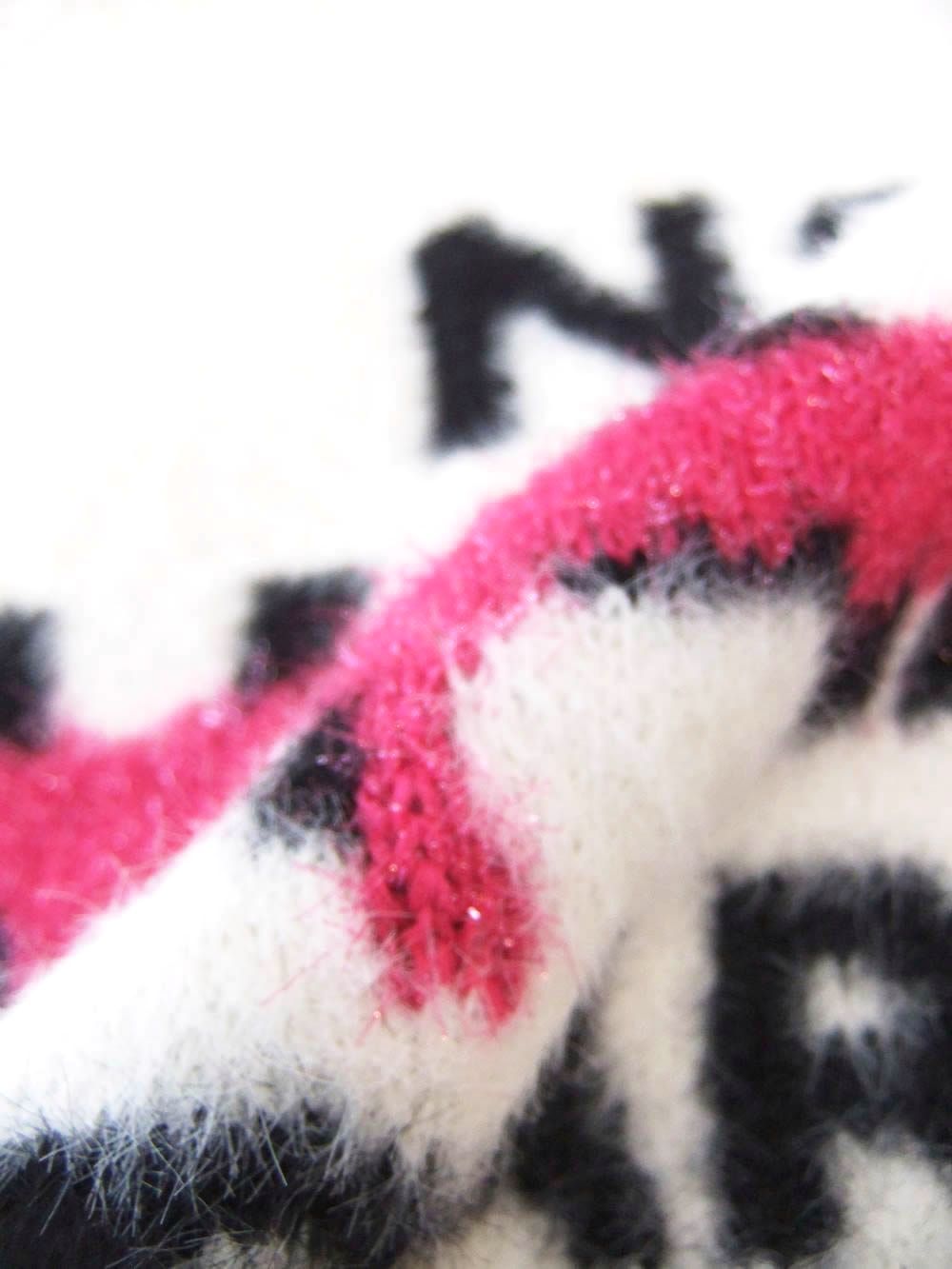 【MICALLE MICALLE Account】 HOMMAGE  No5 SHAGGY KNIT (ホワイト)   ロゴ ニット  MAG110NDC