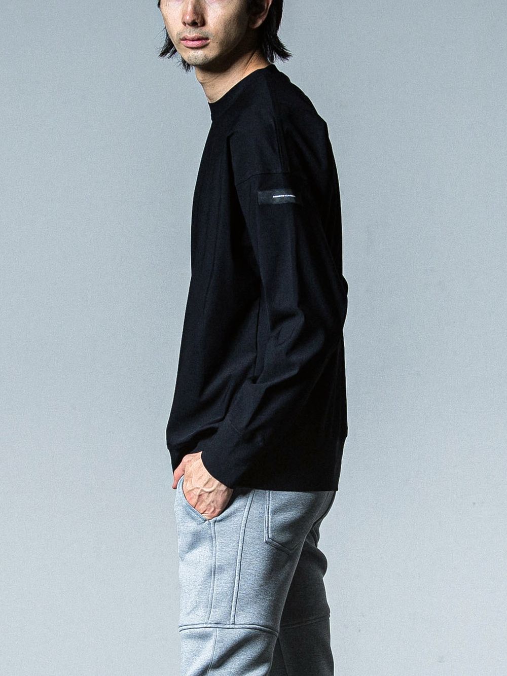 NYLON LONG SLEEVE     ナイロン ロングスリーブ Tシャツ (ブラック)   RC33-C-001