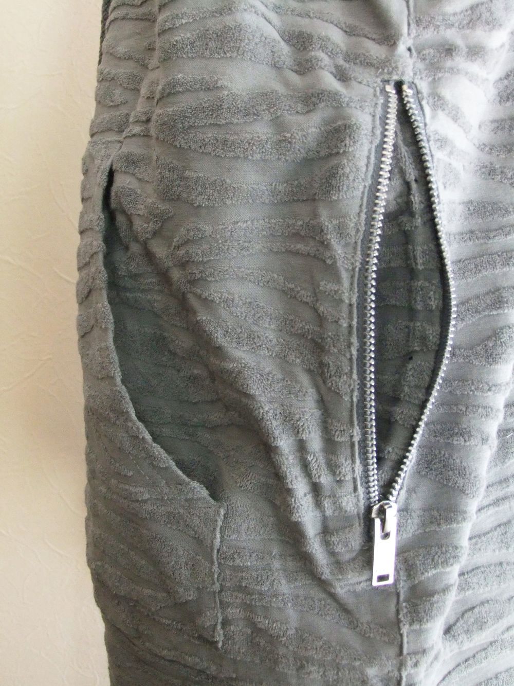 ZEBRA PILE JQ HOODIE  ゼブラ柄 パイルパーカー (グレー )