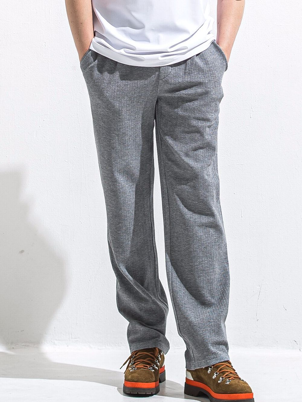 SEMI WIDE TUCK PANTS   ワイド イージーパンツ （グレー）