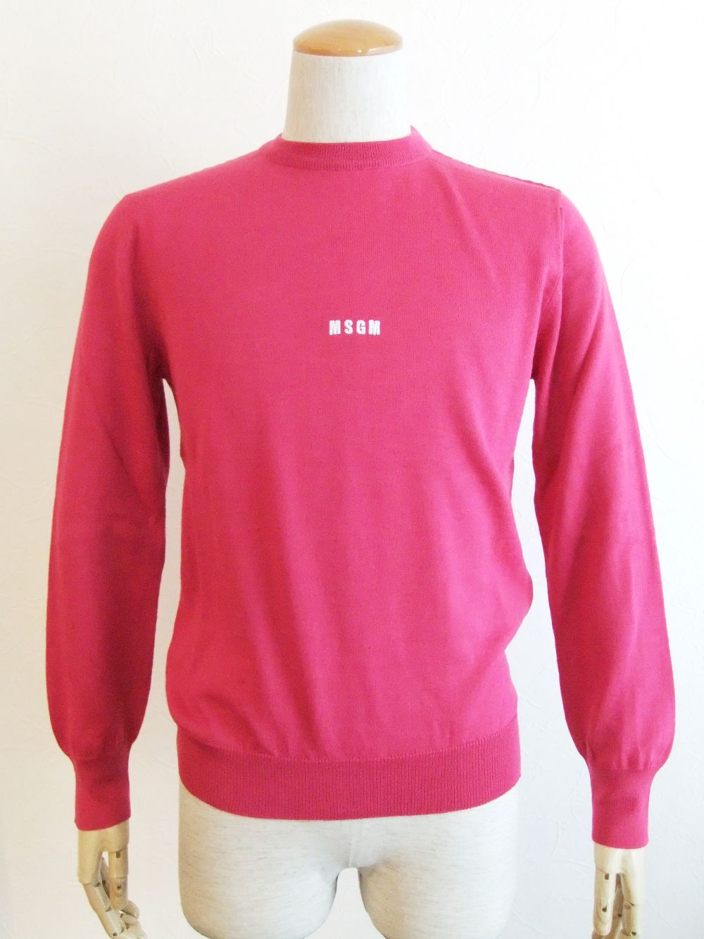 WOOL CREW NECK SWEATER  ( ピンク ) ウール クルーネックセーター