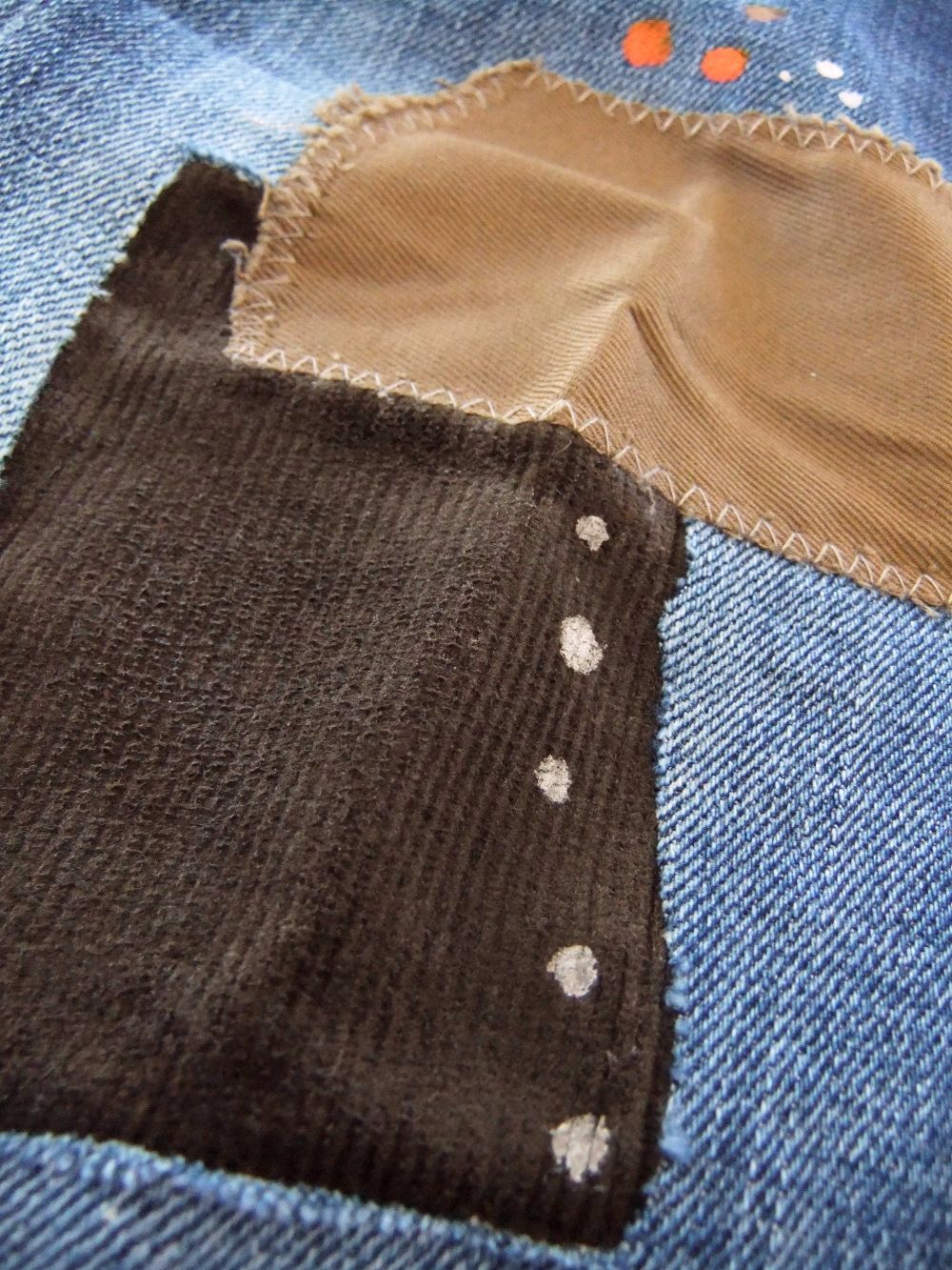 DARK WARM PATCH WASH SKATER JEANS  スケーター ジーンズ   S74LB1158