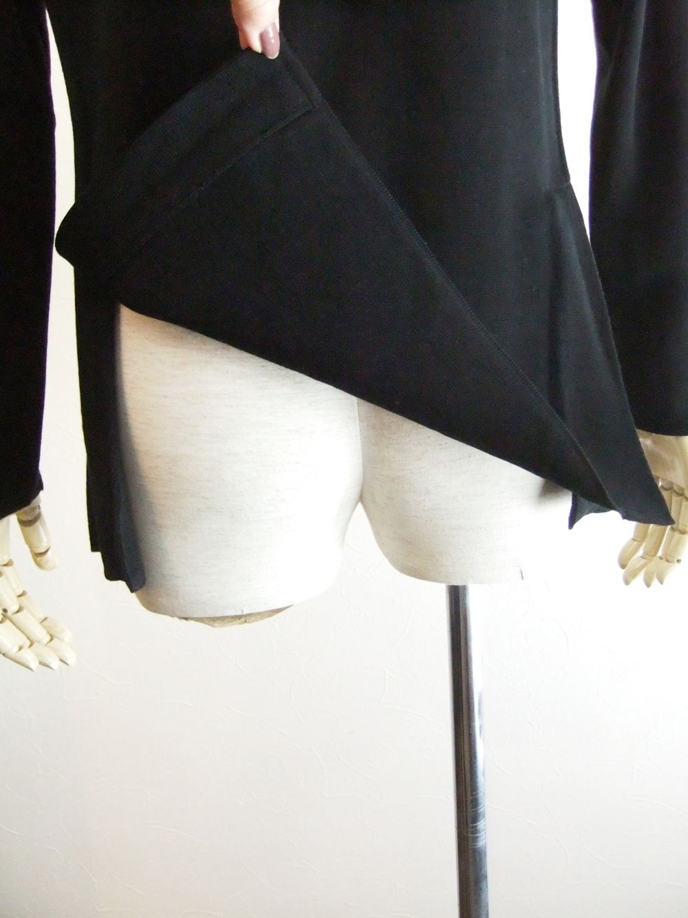 KNIT 2B JACKET  (ブラック)   コットン ニットジャケット